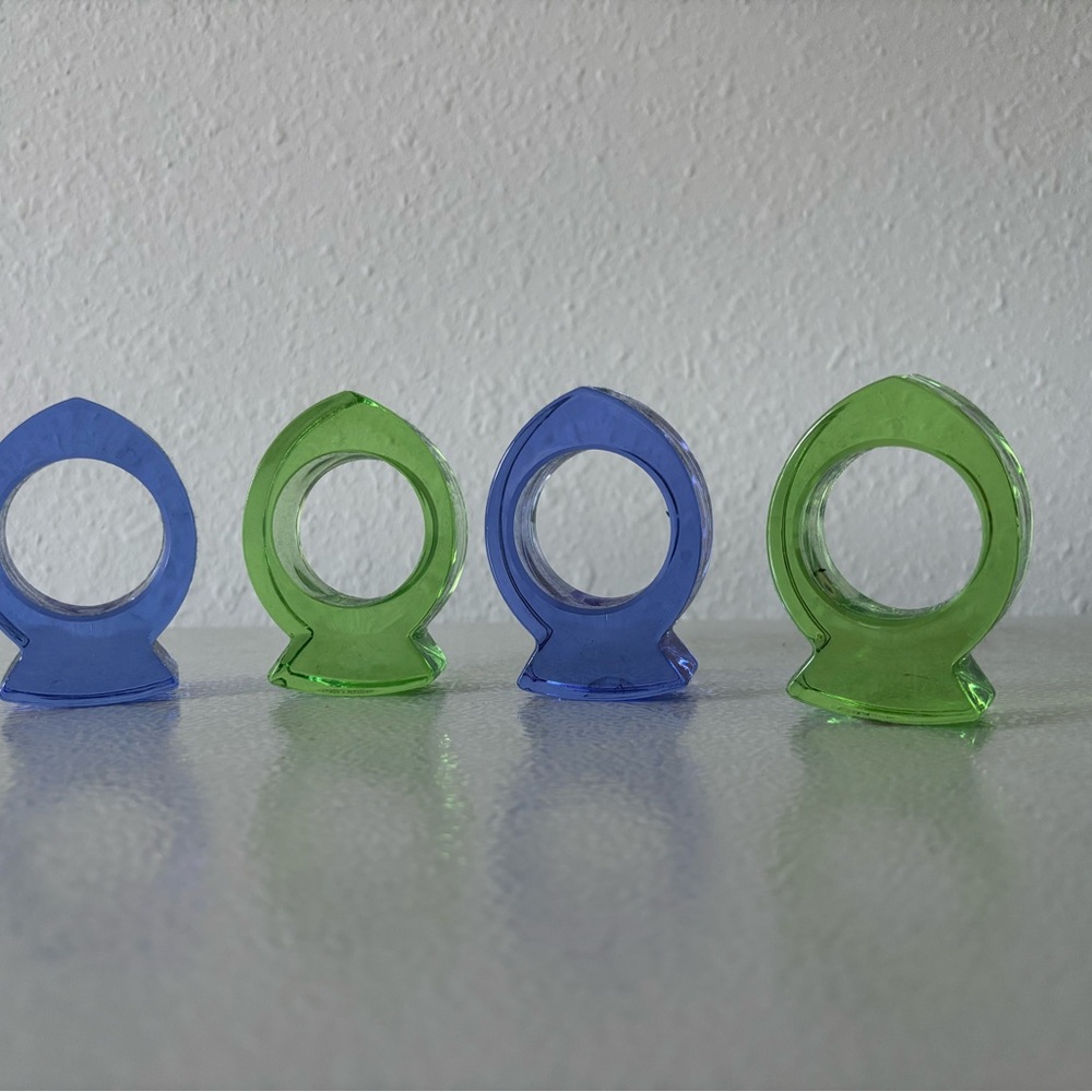 Blue and Green Napkin Rings Set